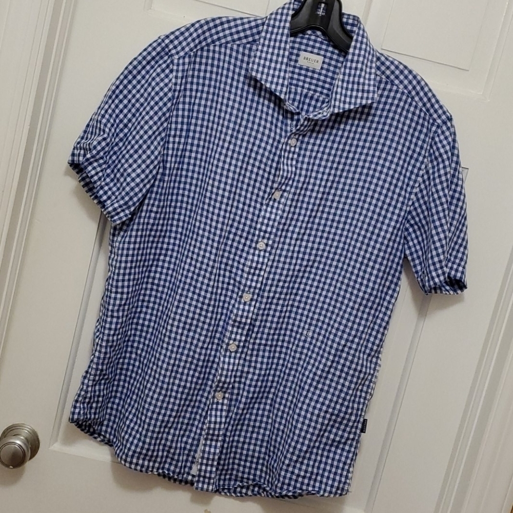 Breuer blue/white checkered s/sleeve shirt